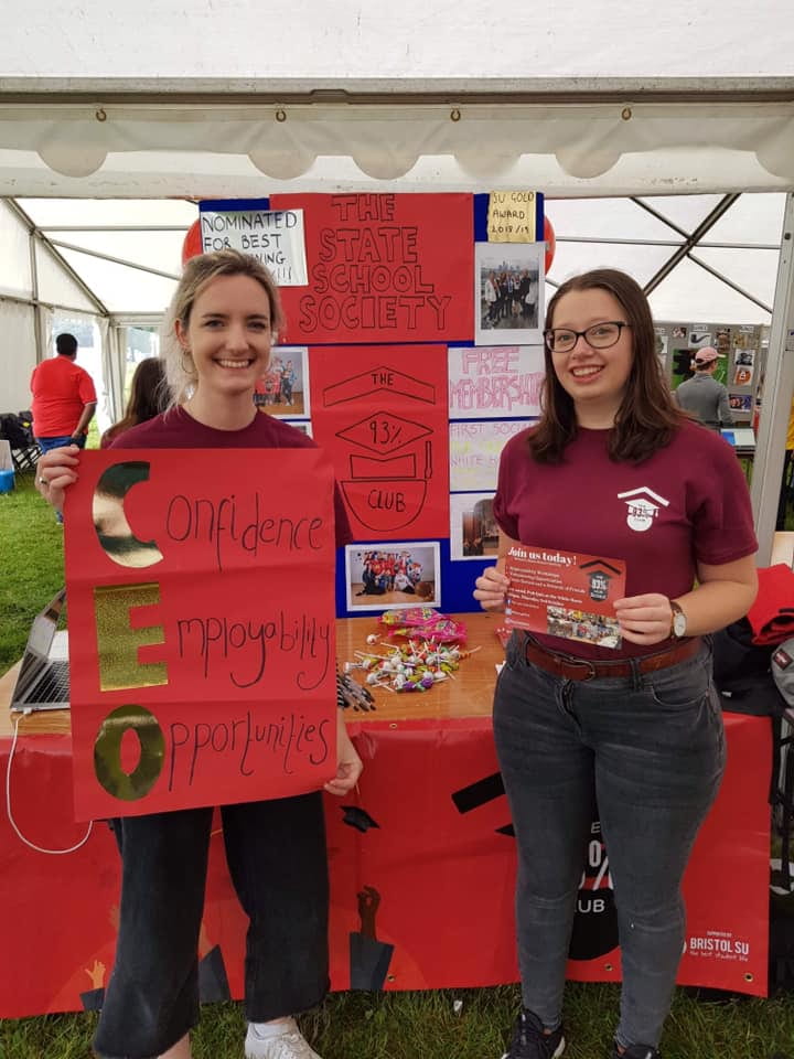 Alice at the Freshers Fair promoting the 93% Club