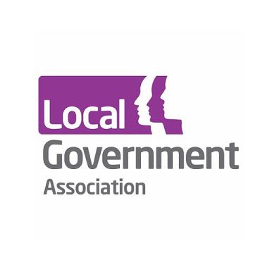 Logo: The words "local government association" with purple and white outlines of faces. 
