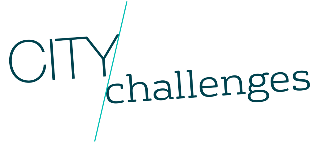 Logo: the words "city challenges"